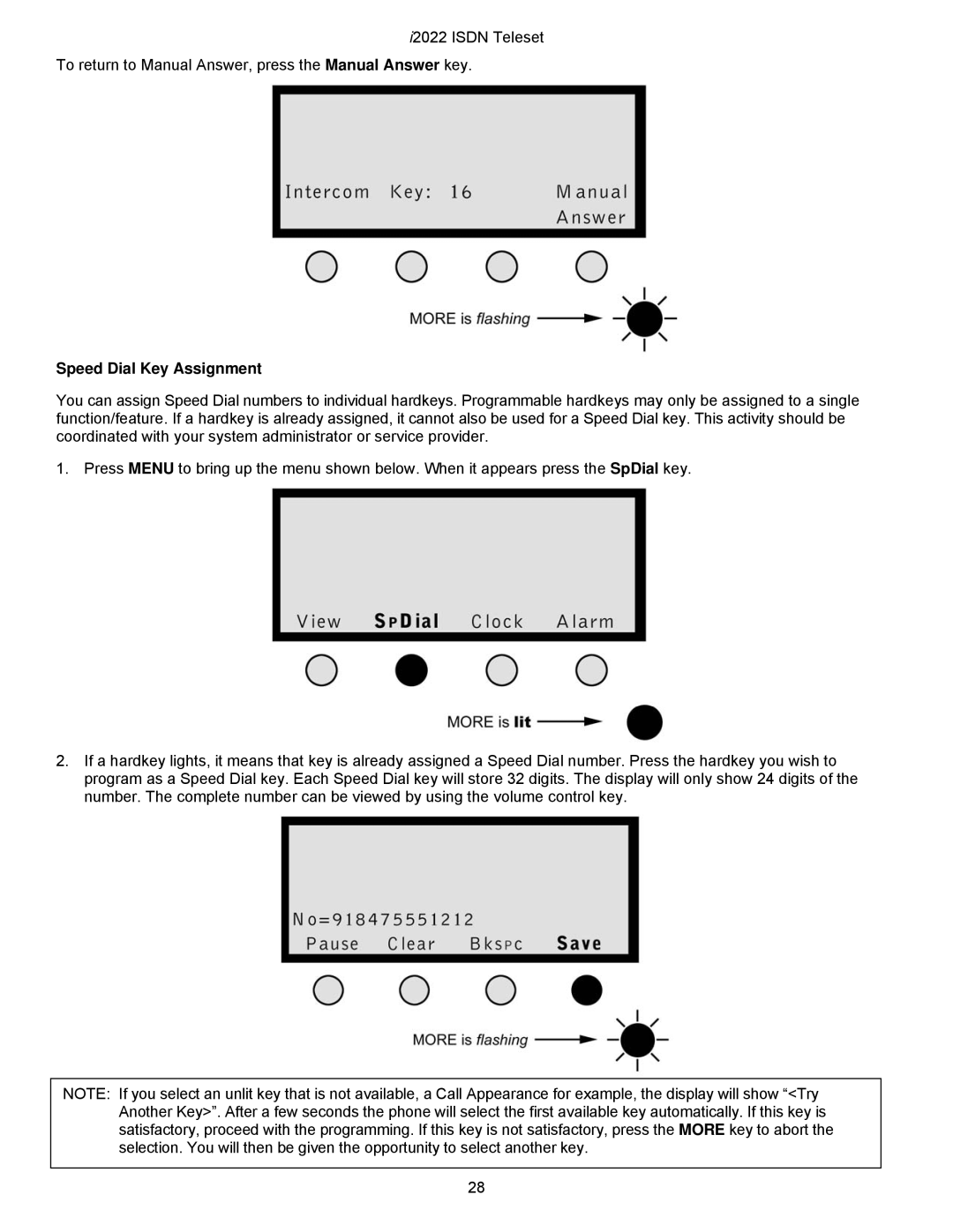 Nortel Networks i2022 Series manual Speed Dial Key Assignment 