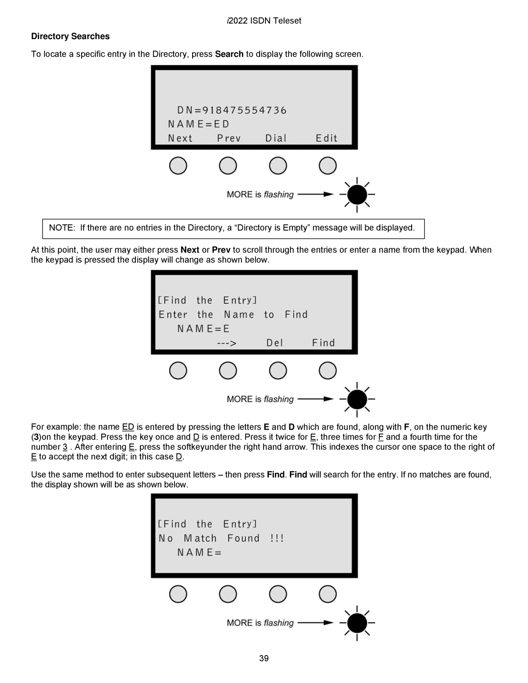 Nortel Networks i2022 Series manual Directory Searches 