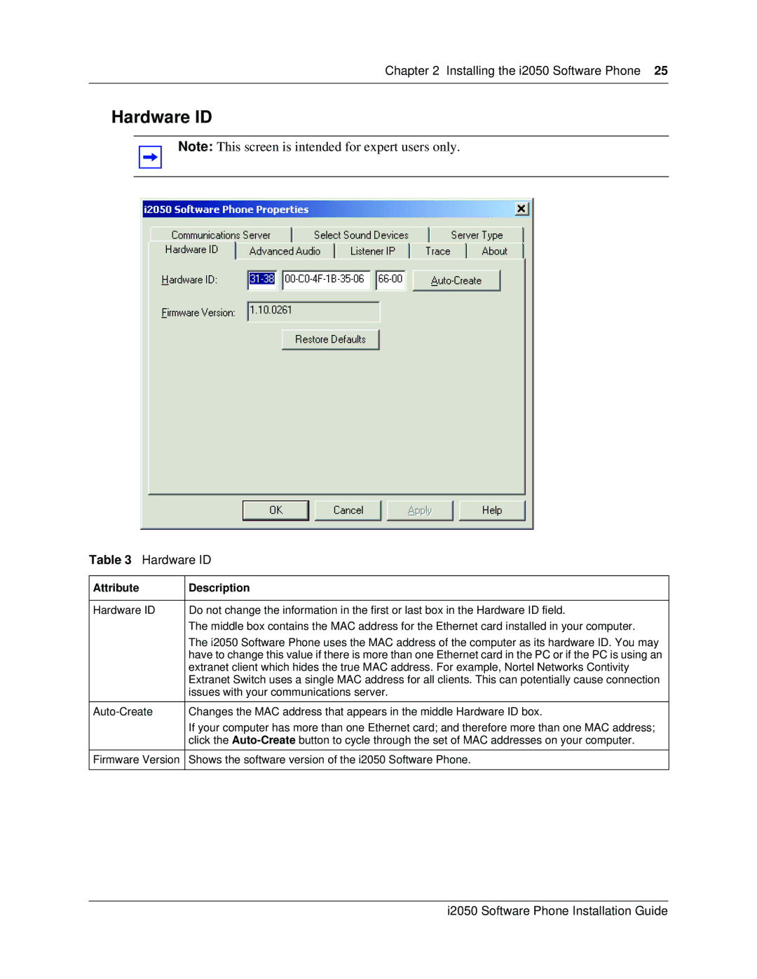 Nortel Networks i2050 manual Hardware ID, Issues with your communications server 