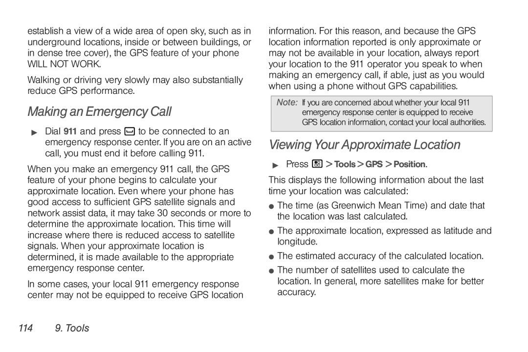 Nortel Networks I680 manual Making an Emergency Call, Viewing Your Approximate Location,  Press / Tools GPS Position 