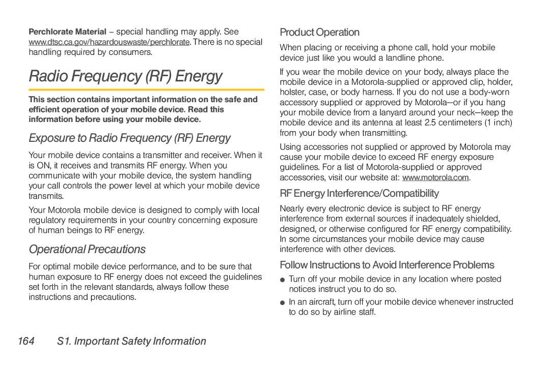 Nortel Networks I680 manual Exposure to Radio Frequency RF Energy, 164 S1. Important Safety Information 