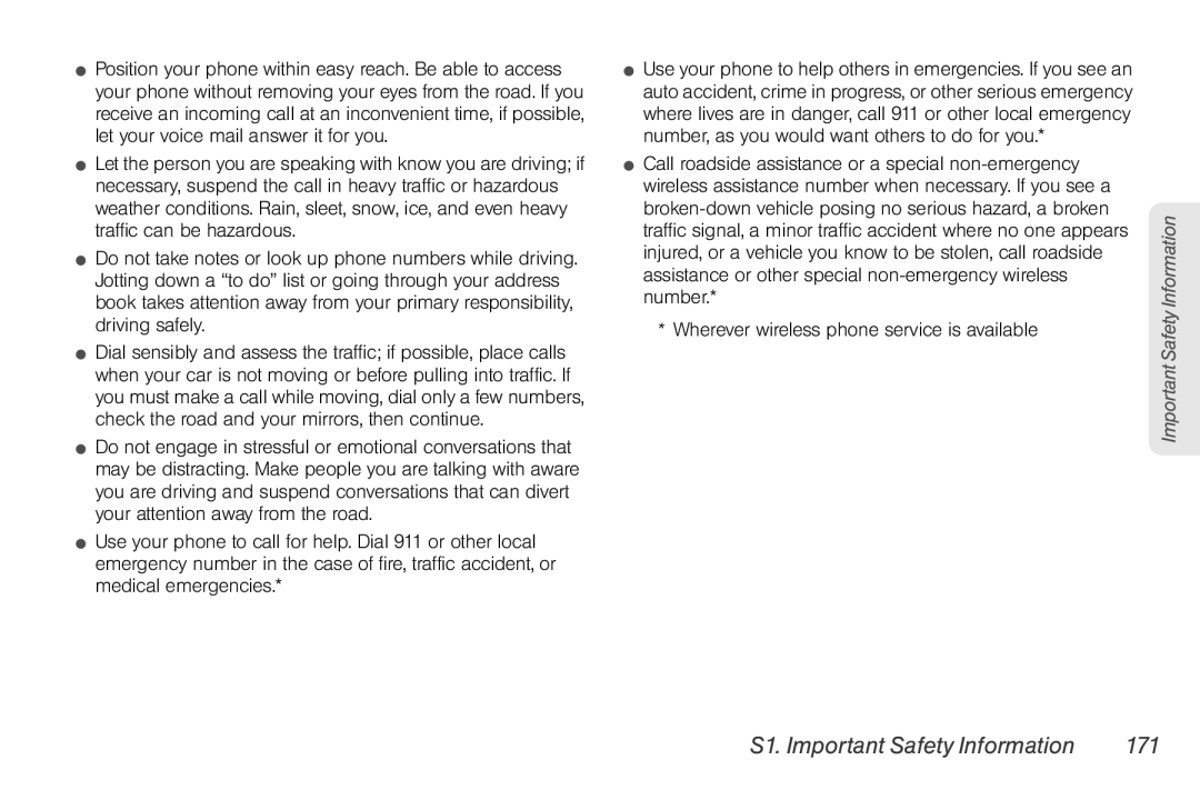 Nortel Networks I680 manual S1. Important Safety Information 171 