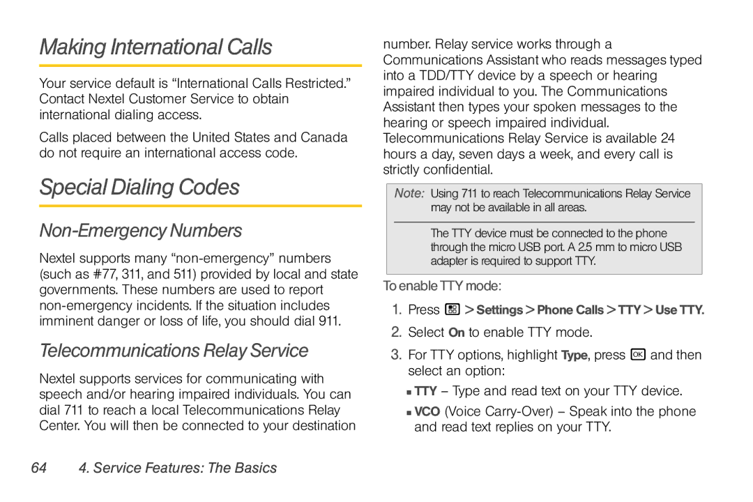 Nortel Networks I680 manual Making International Calls, Special Dialing Codes, Non-Emergency Numbers 