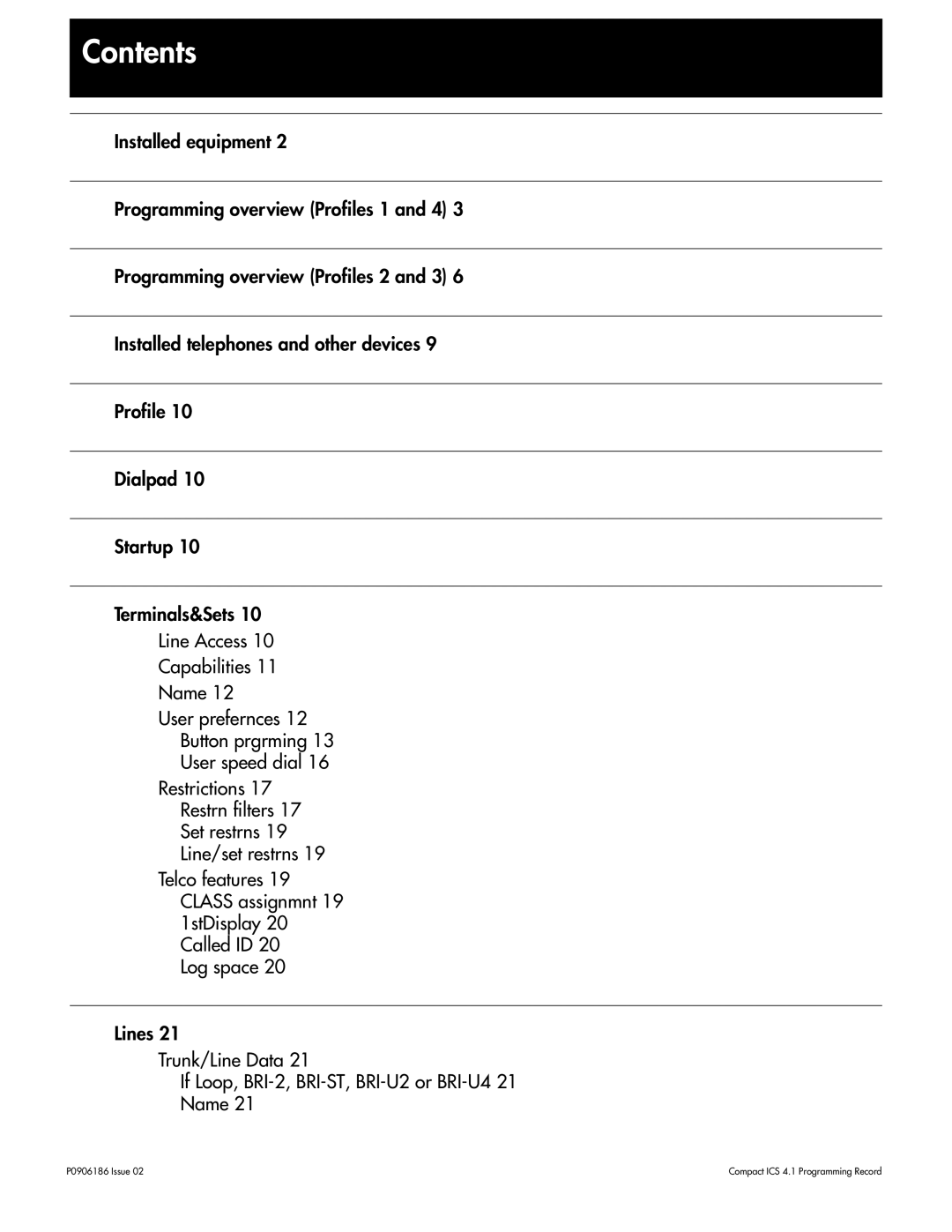 Nortel Networks ICS 4.1 manual Contents 