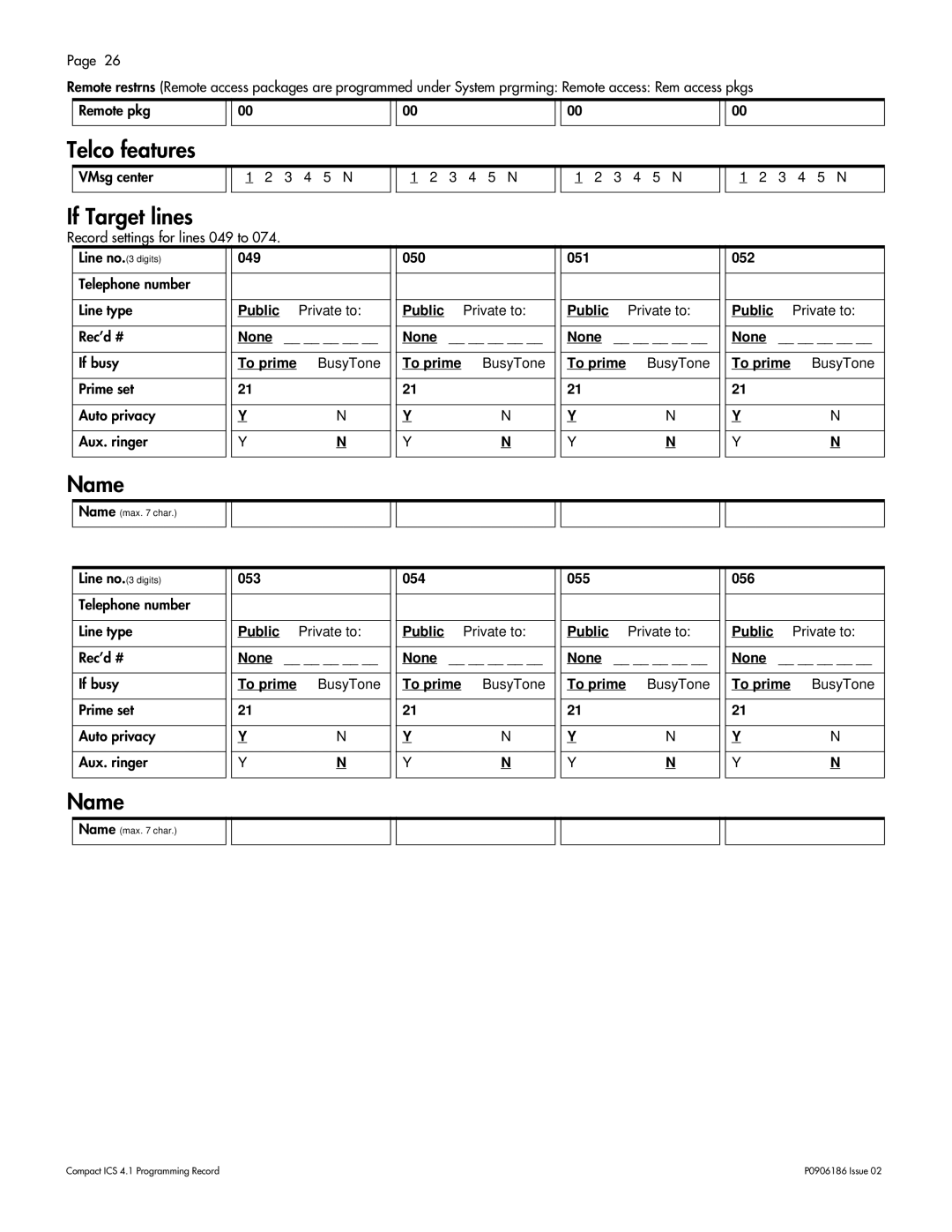 Nortel Networks ICS 4.1 manual If Target lines 