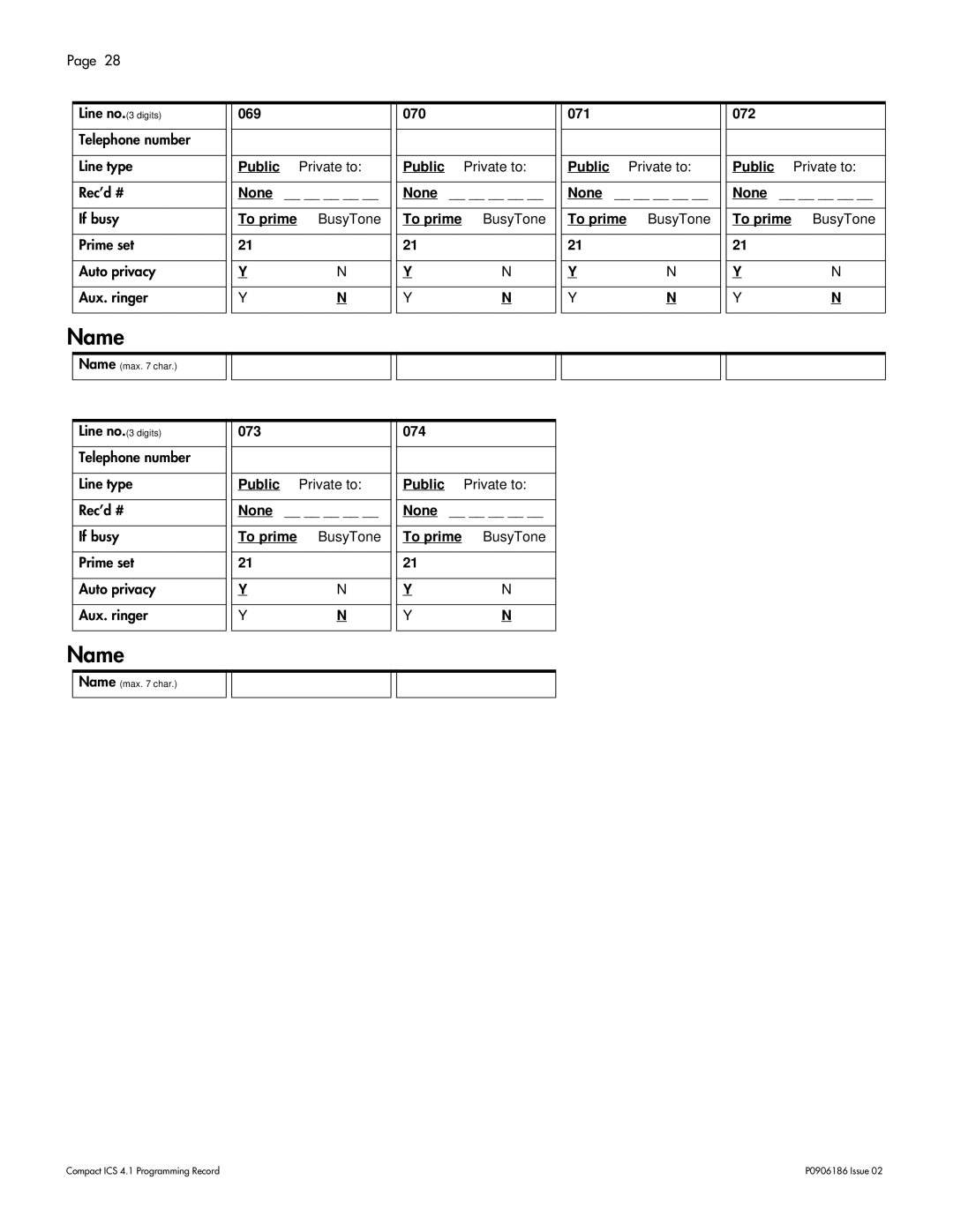 Nortel Networks ICS 4.1 manual 069 070 071 072, 073, 074 