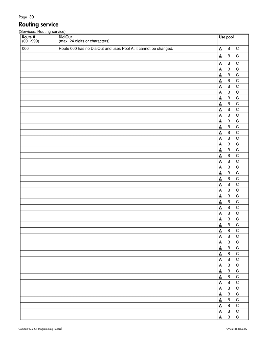 Nortel Networks ICS 4.1 manual Routing service 