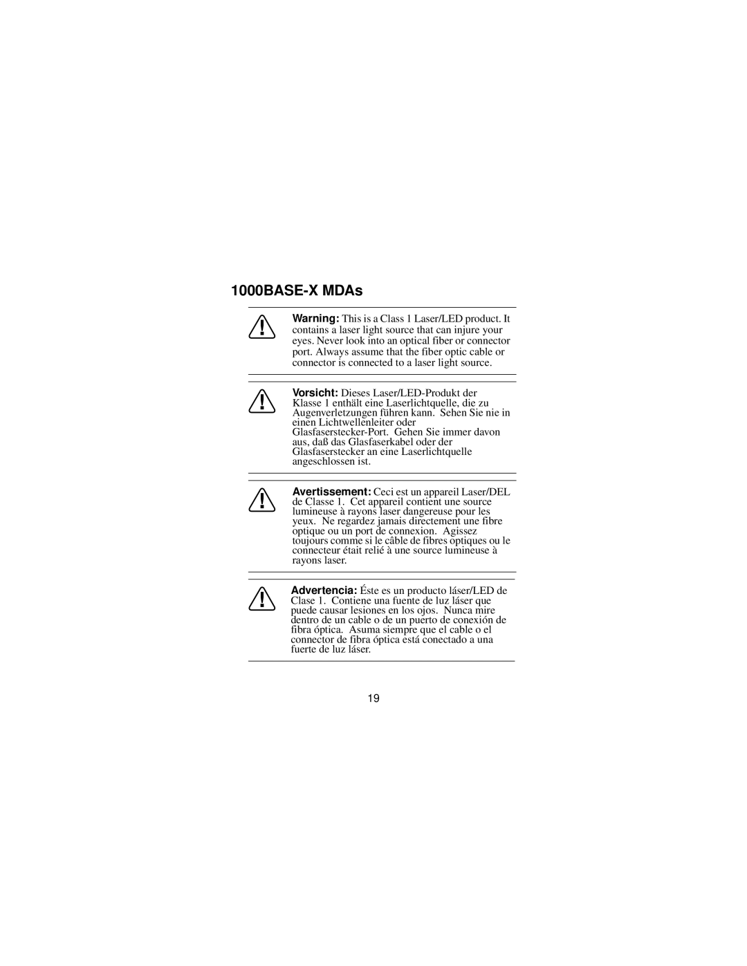 Nortel Networks Installing Media Dependent Adapters manual 1000BASE-X MDAs 