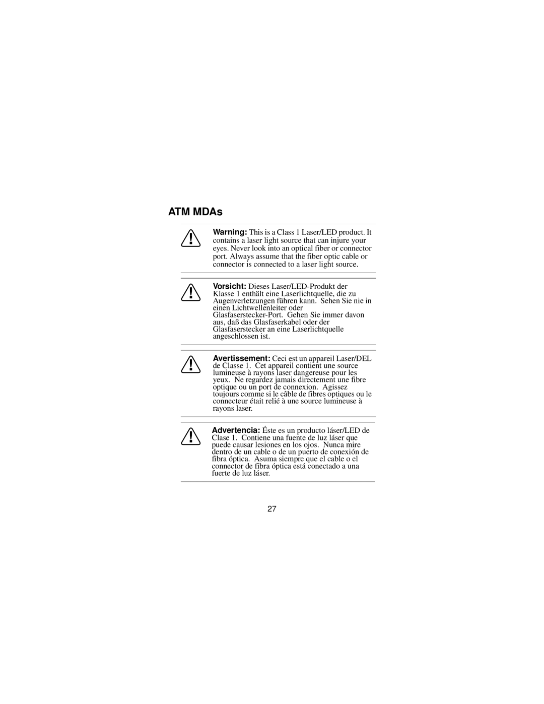 Nortel Networks Installing Media Dependent Adapters manual ATM MDAs 