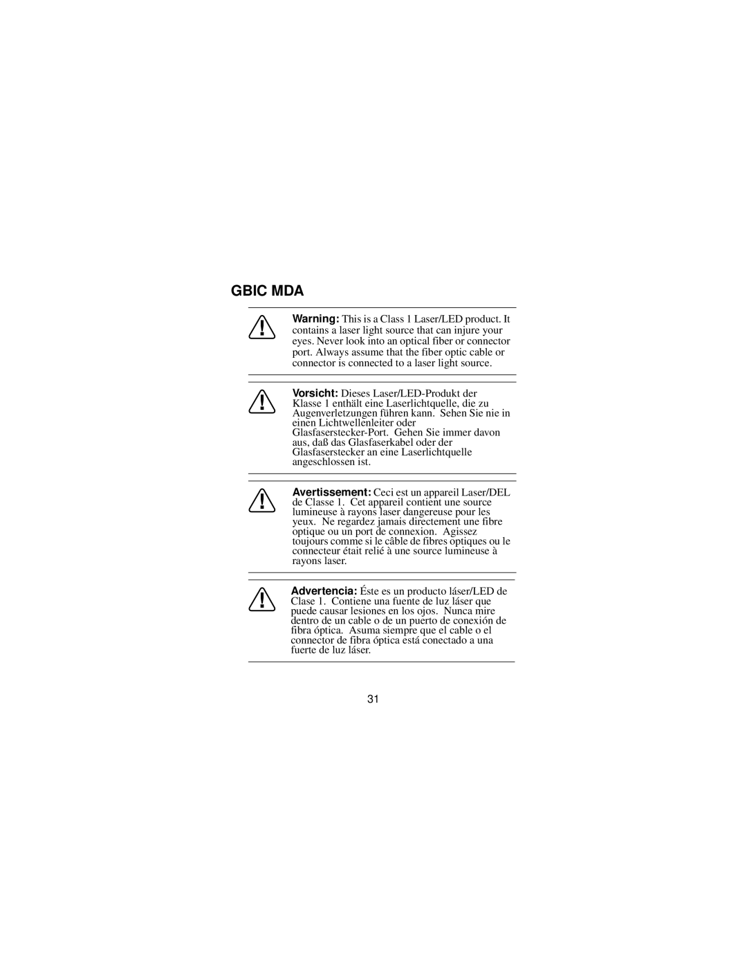 Nortel Networks Installing Media Dependent Adapters manual Gbic MDA 