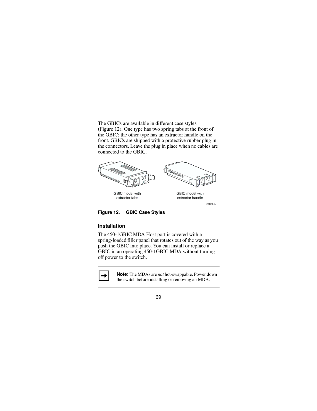 Nortel Networks Installing Media Dependent Adapters manual Installation, Gbic Case Styles 