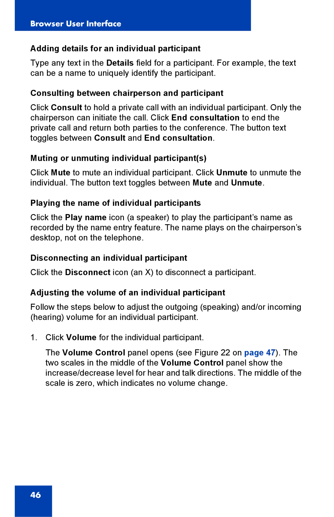 Nortel Networks Integrated Conference Bridge manual Adding details for an individual participant 