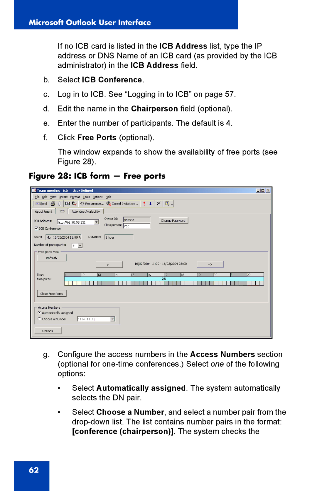 Nortel Networks Integrated Conference Bridge manual ICB form Free ports 