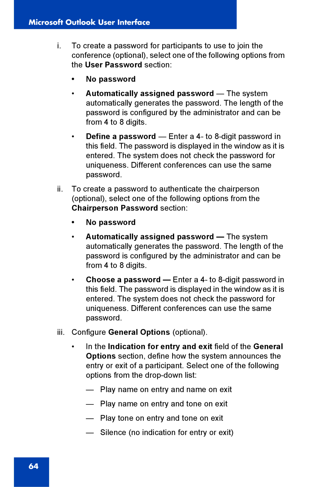 Nortel Networks Integrated Conference Bridge manual Microsoft Outlook User Interface 