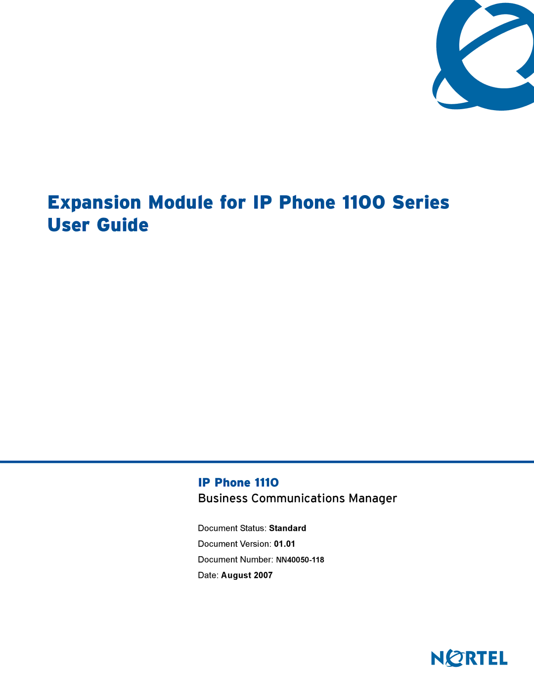 Nortel Networks manual Expansion Module for IP Phone 1100 Series User Guide 