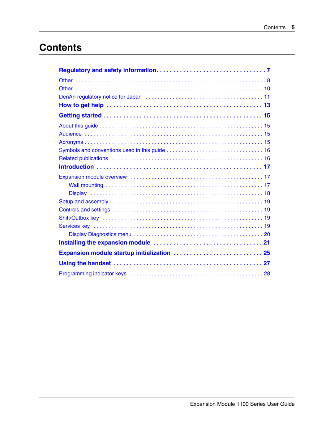 Nortel Networks IP Phone 1100 manual Contents 