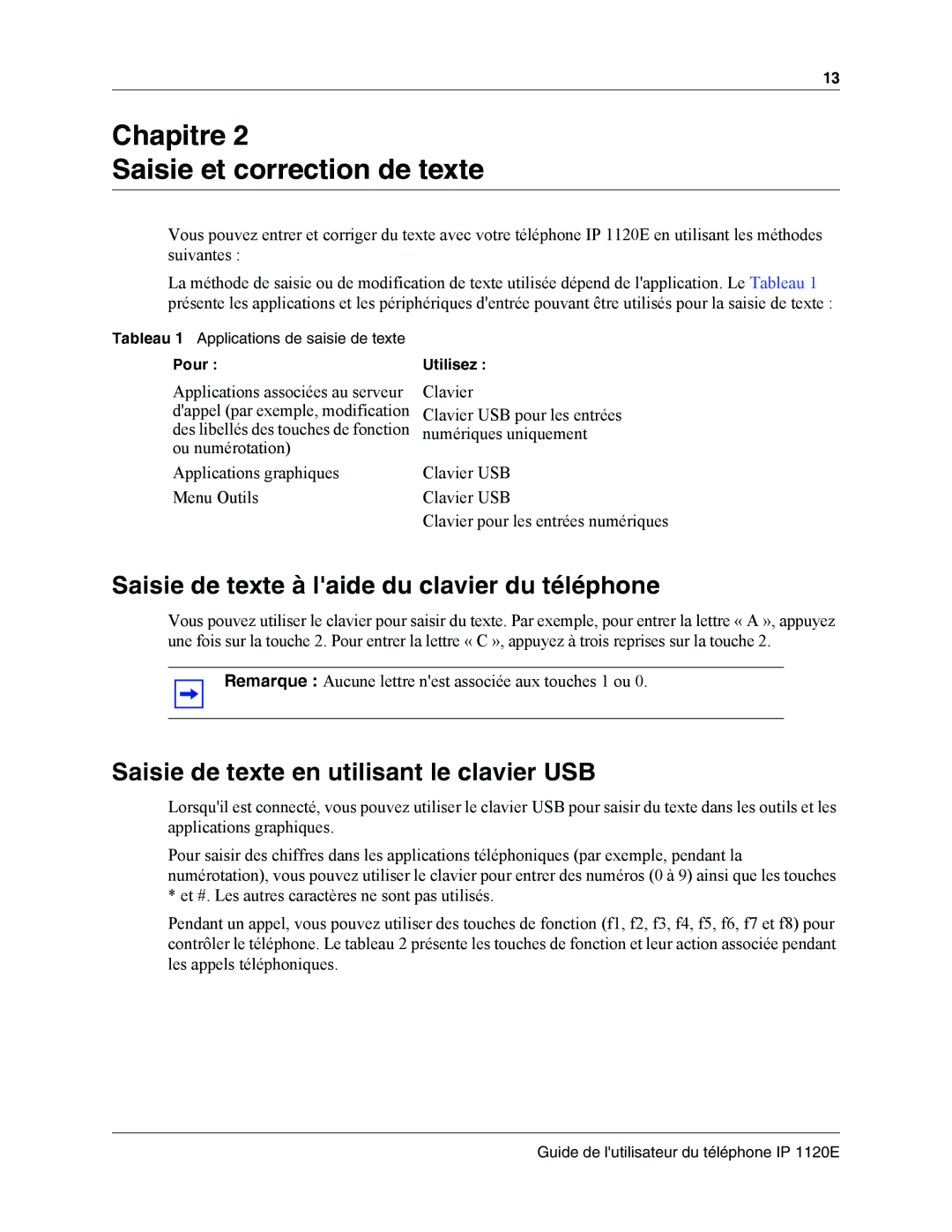 Nortel Networks IP Phone 1120E manual Saisie de texte à laide du clavier du téléphone 