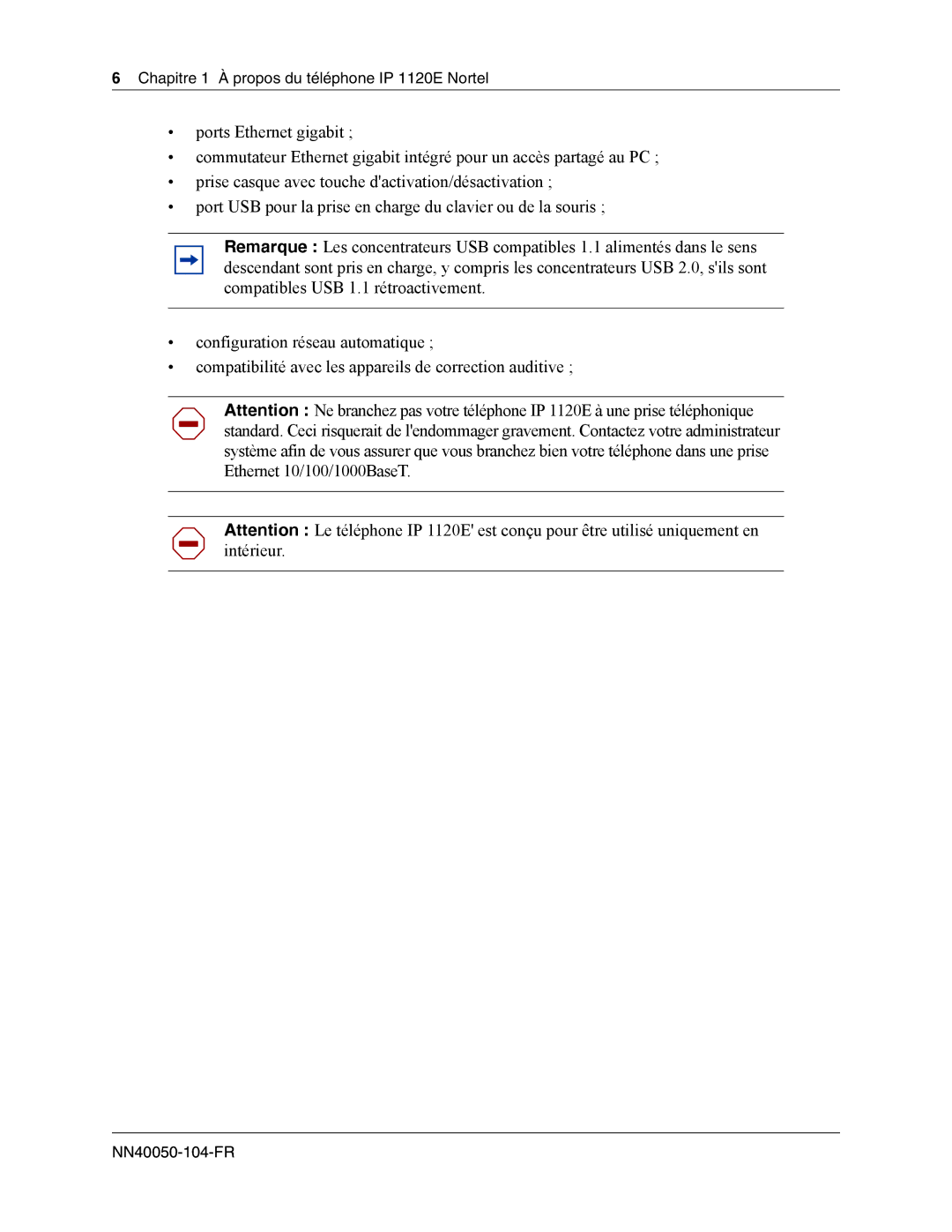 Nortel Networks IP Phone 1120E manual Chapitre 1 À propos du téléphone IP 1120E Nortel 