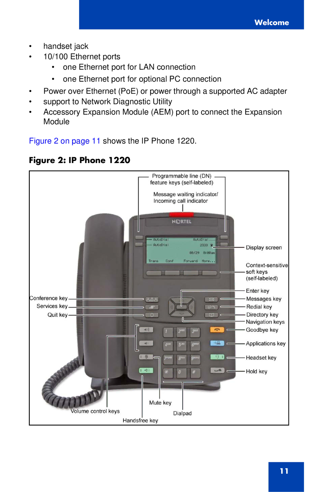 Nortel Networks IP Phone 1220 manual 