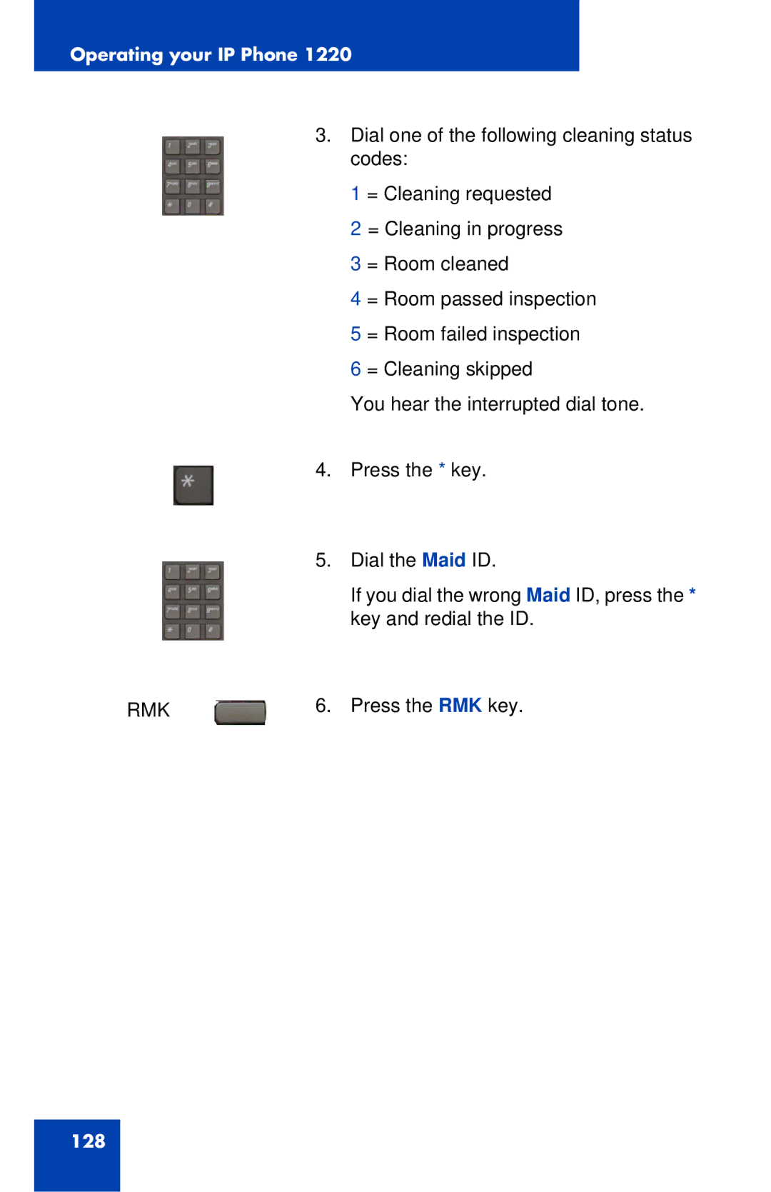 Nortel Networks IP Phone 1220 manual 128 