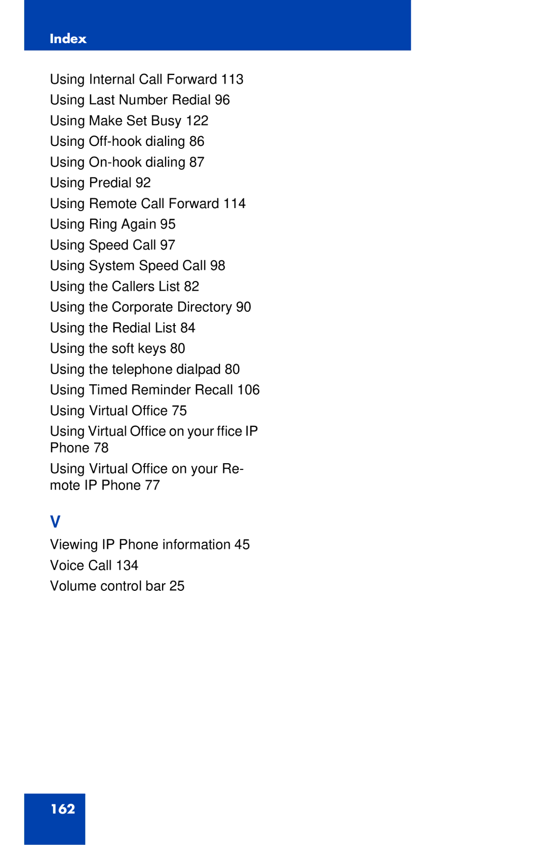 Nortel Networks IP Phone 1220 manual 162 