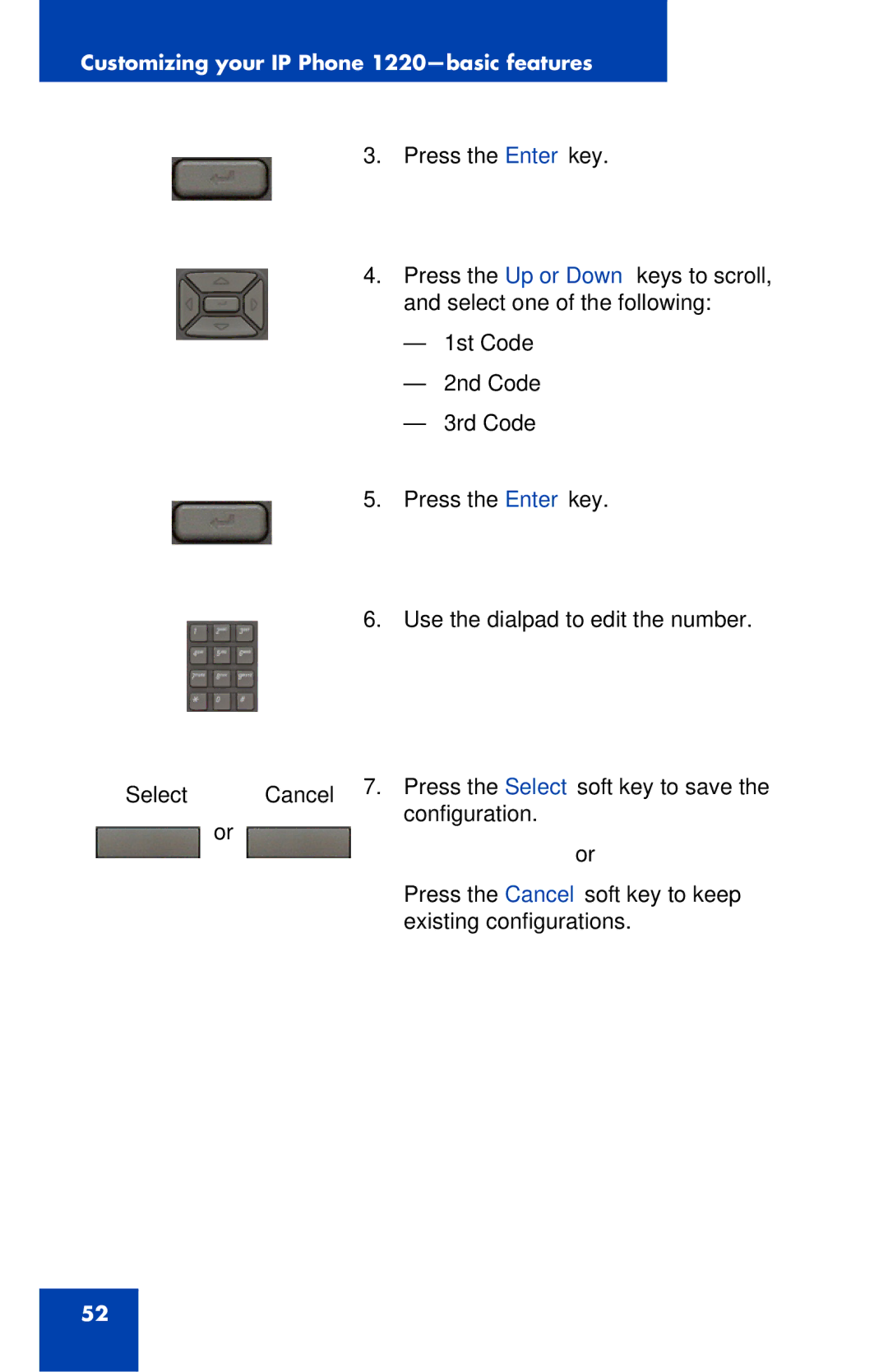 Nortel Networks manual Customizing your IP Phone 1220-basic features 