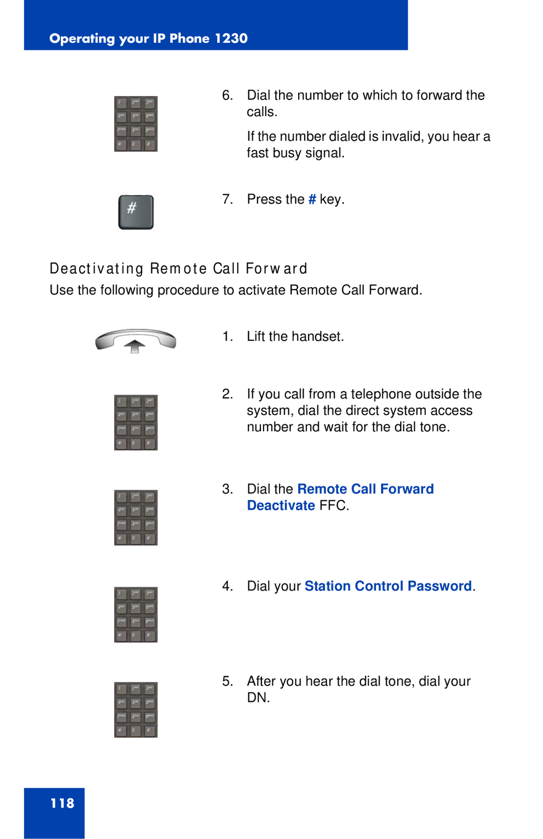 Nortel Networks IP Phone 1230 manual Deactivating Remote Call Forward 