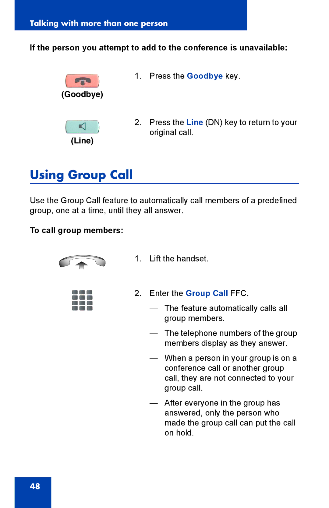 Nortel Networks IP Phone 2001 manual Using Group Call, To call group members 