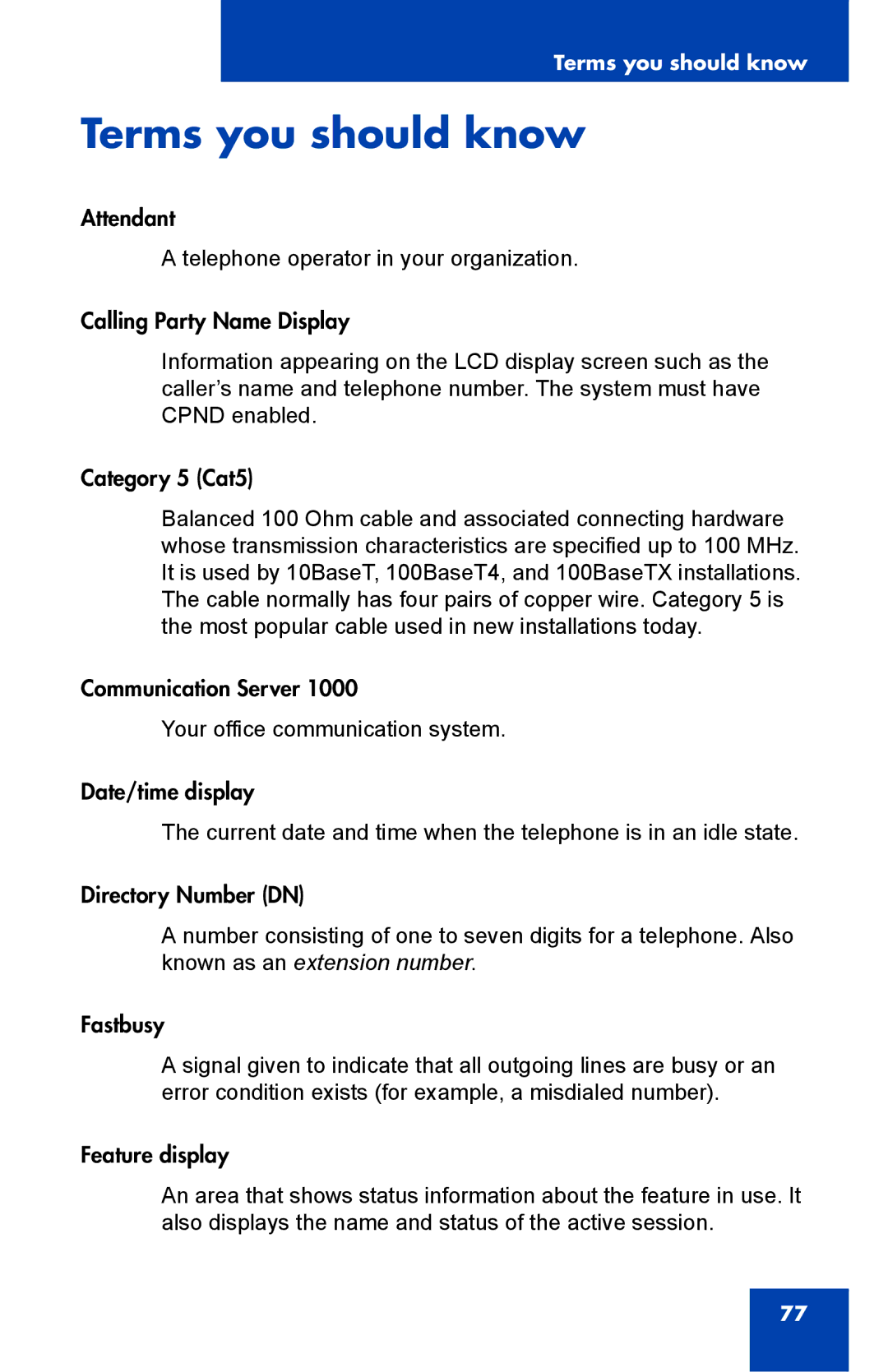 Nortel Networks IP Phone 2001 manual Terms you should know 