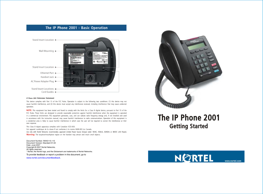 Nortel Networks IP Phone 8540 manual 