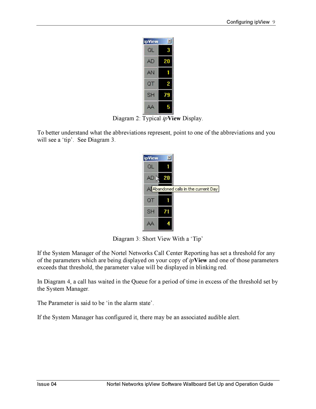 Nortel Networks ipView Software Wallboard manual Configuring ipView 