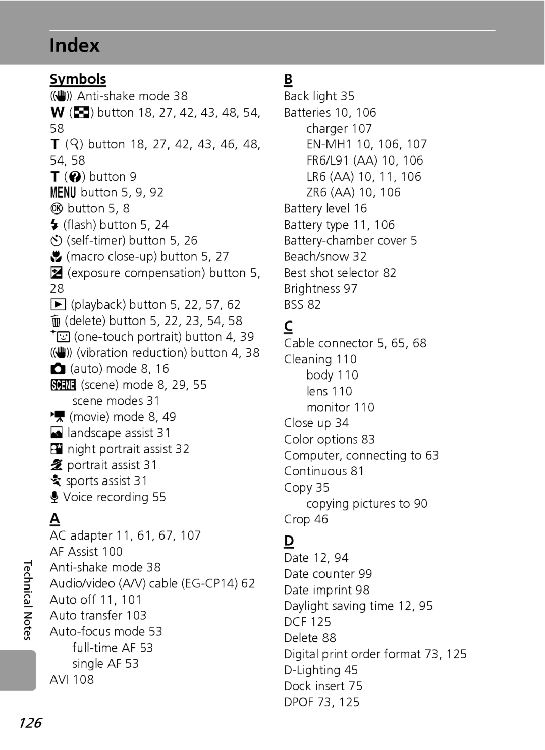 Nortel Networks L12 user manual Index, Symbols, 126 