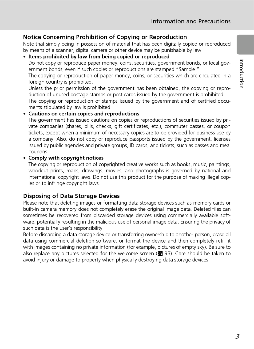 Nortel Networks L12 user manual Information and Precautions, Disposing of Data Storage Devices 