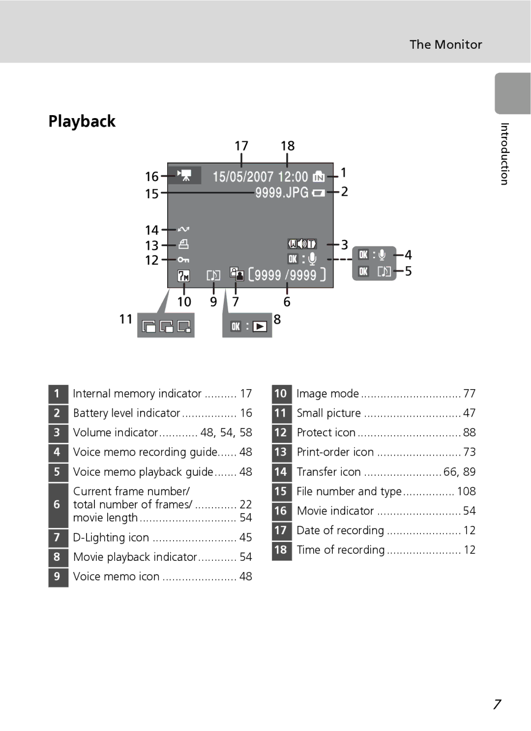 Nortel Networks L12 user manual Playback, Monitor, Current frame number 