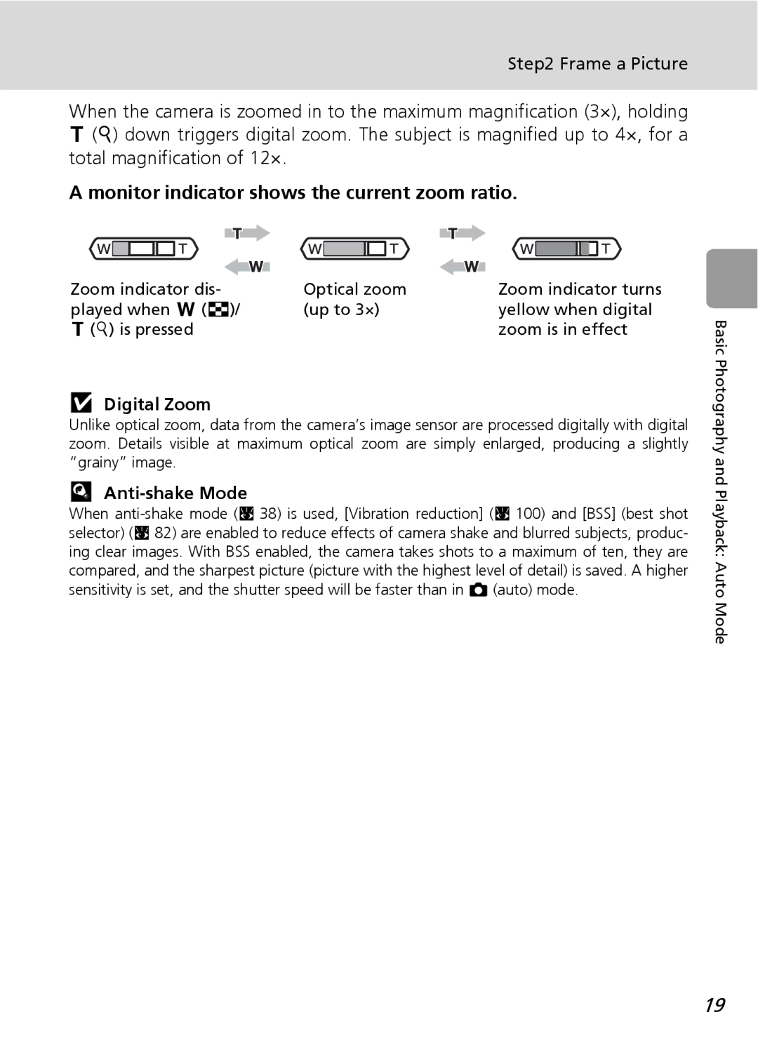 Nortel Networks L12 user manual Monitor indicator shows the current zoom ratio, Digital Zoom 