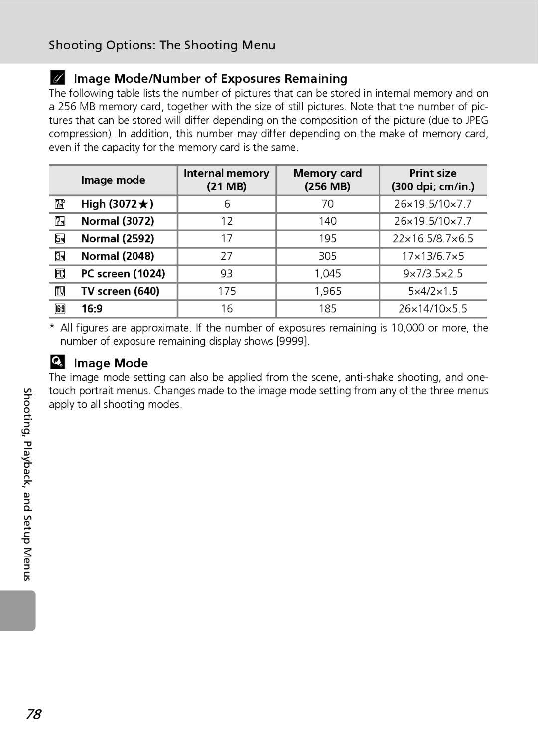 Nortel Networks L12 user manual Image Mode/Number of Exposures Remaining, 169 