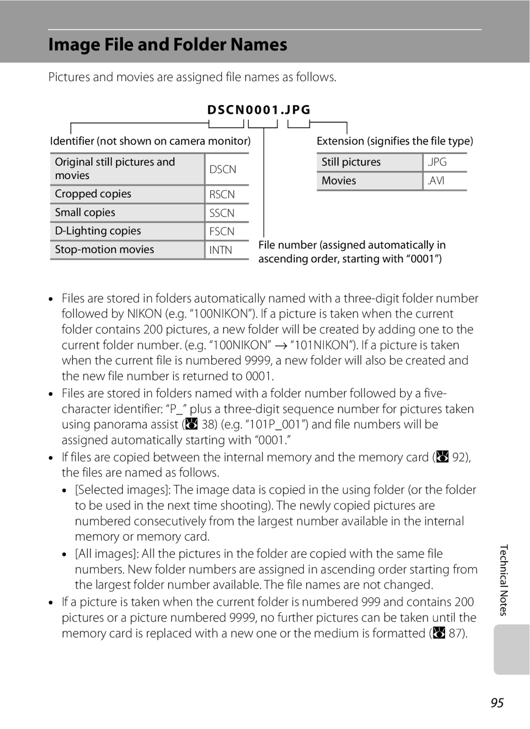 Nortel Networks L14 user manual Image File and Folder Names, Pictures and movies are assigned file names as follows 