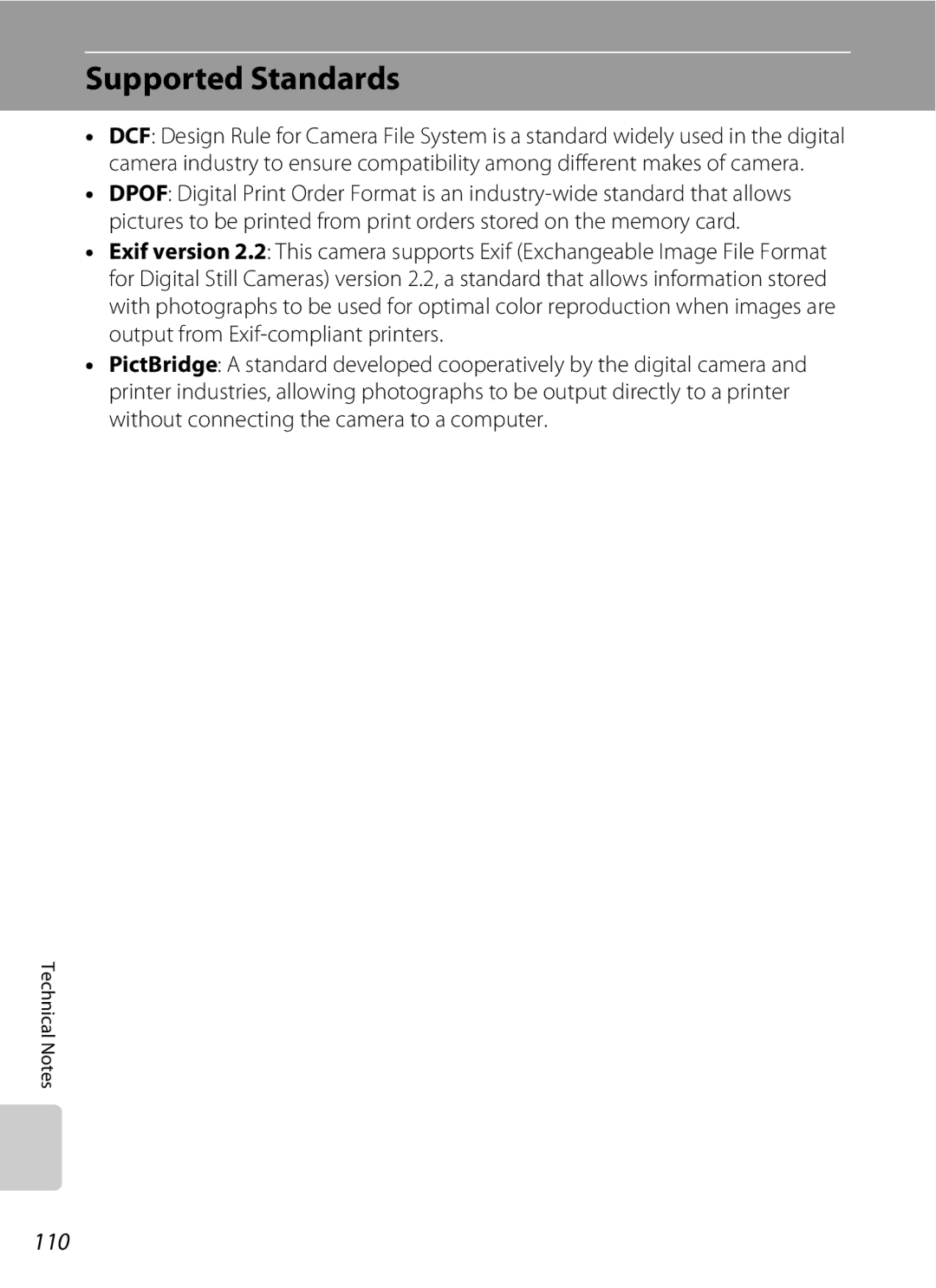 Nortel Networks L14 user manual Supported Standards, 110 