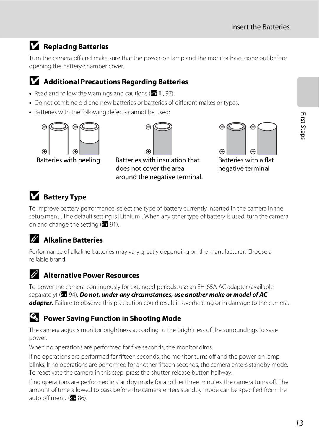 Nortel Networks L14 Replacing Batteries, Additional Precautions Regarding Batteries, Battery Type, Alkaline Batteries 