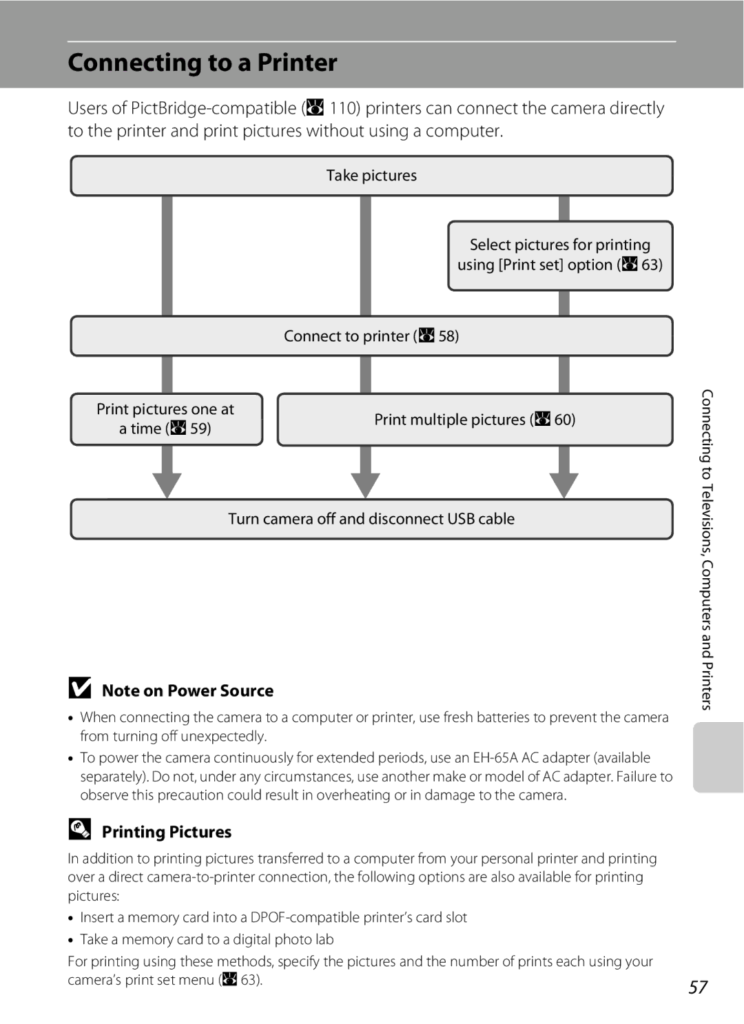 Nortel Networks L14 user manual Connecting to a Printer, Printing Pictures, Turn camera off and disconnect USB cable 