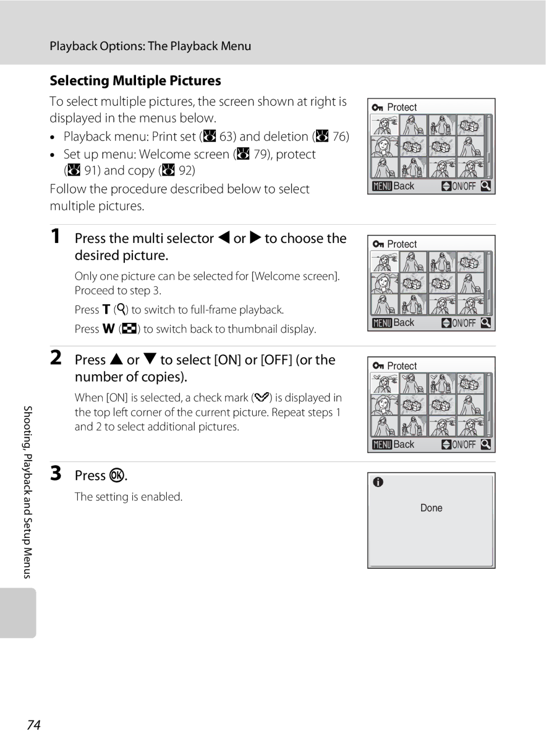 Nortel Networks L14 user manual Selecting Multiple Pictures, Press the multi selector Jor Kto choose, Desired picture 