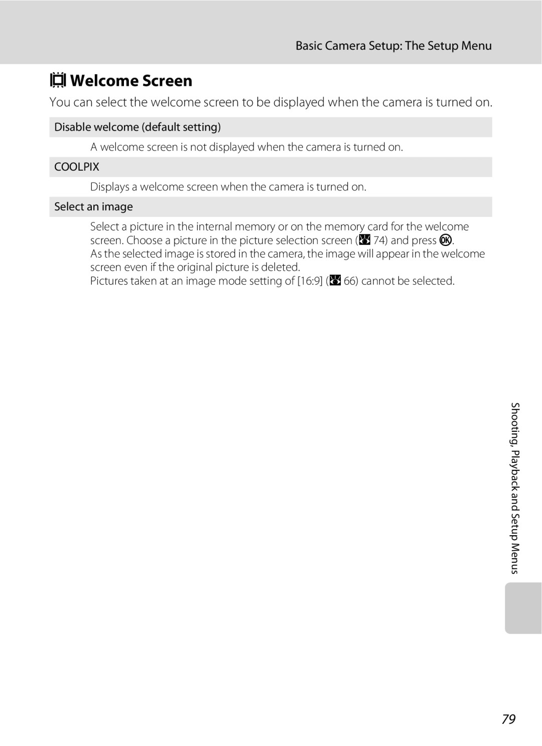 Nortel Networks L14 user manual CWelcome Screen, Coolpix 