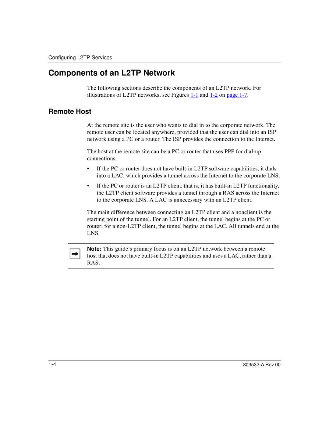 Nortel Networks manual Components of an L2TP Network, Remote Host 