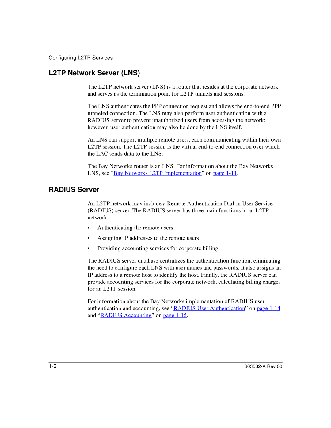 Nortel Networks manual L2TP Network Server LNS, Radius Server 