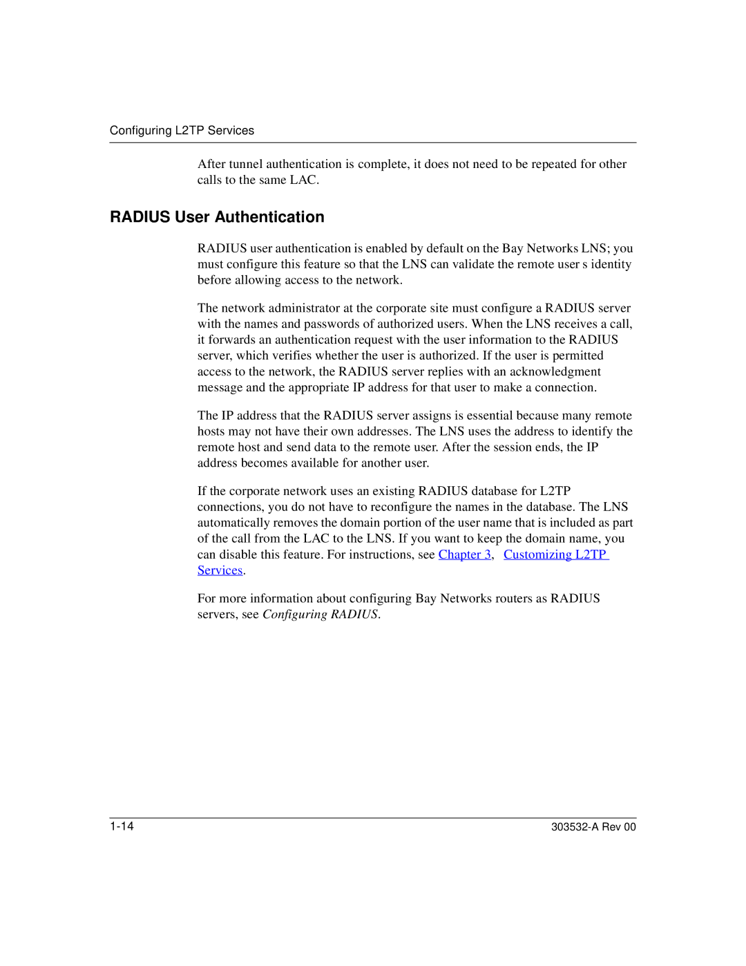 Nortel Networks L2TP manual Radius User Authentication 