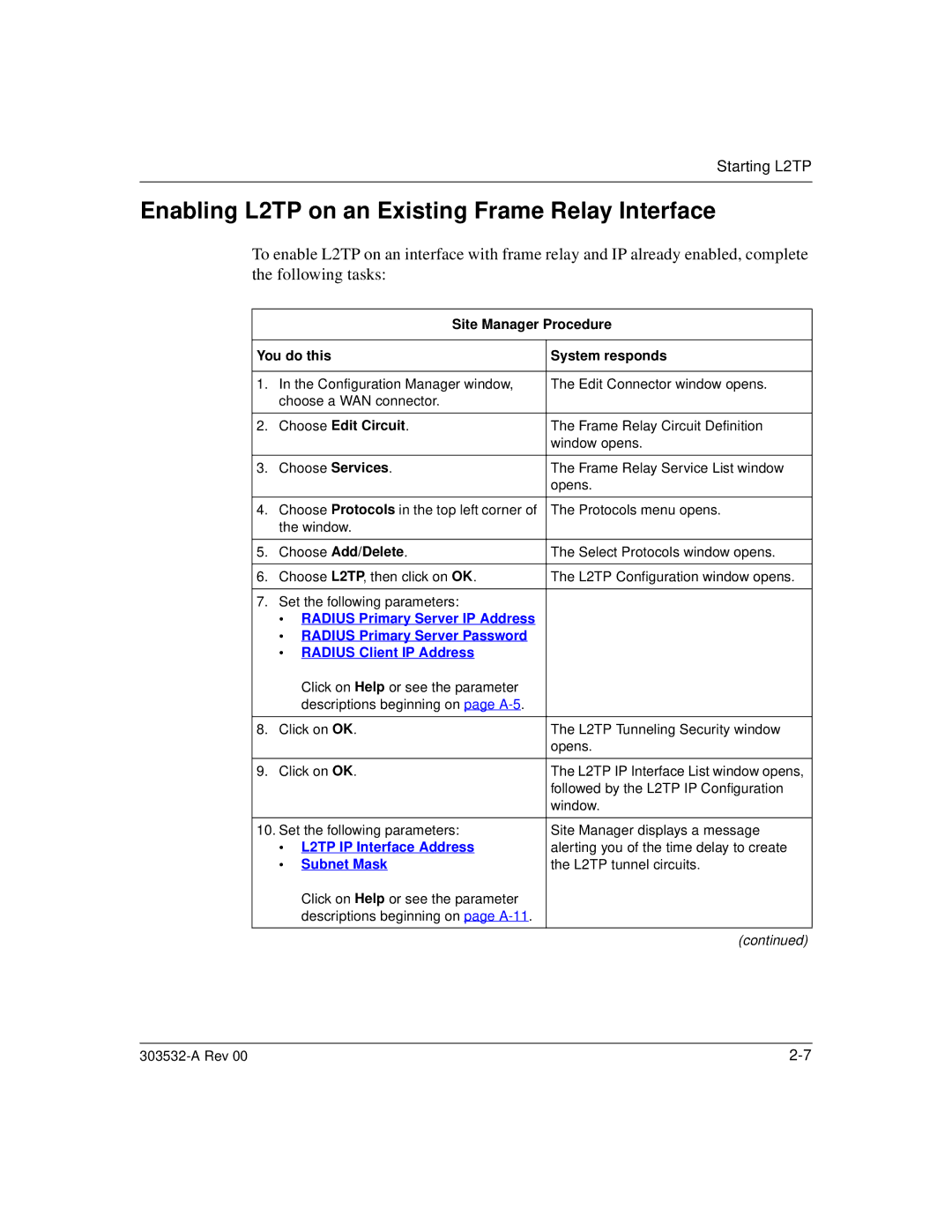 Nortel Networks manual Enabling L2TP on an Existing Frame Relay Interface 