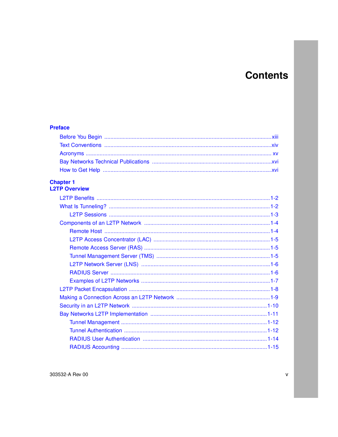 Nortel Networks L2TP manual Contents 