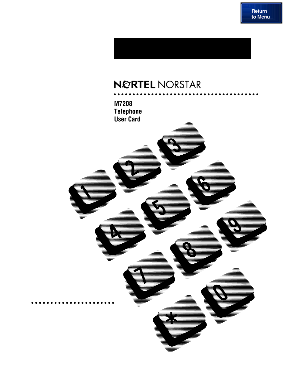 Nortel Networks manual M7208 Telephone User Card 