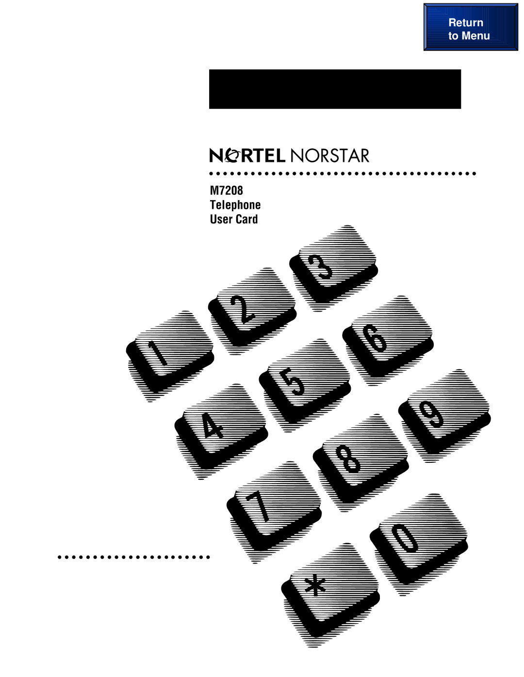 Nortel Networks manual M7208 Telephone User Card 