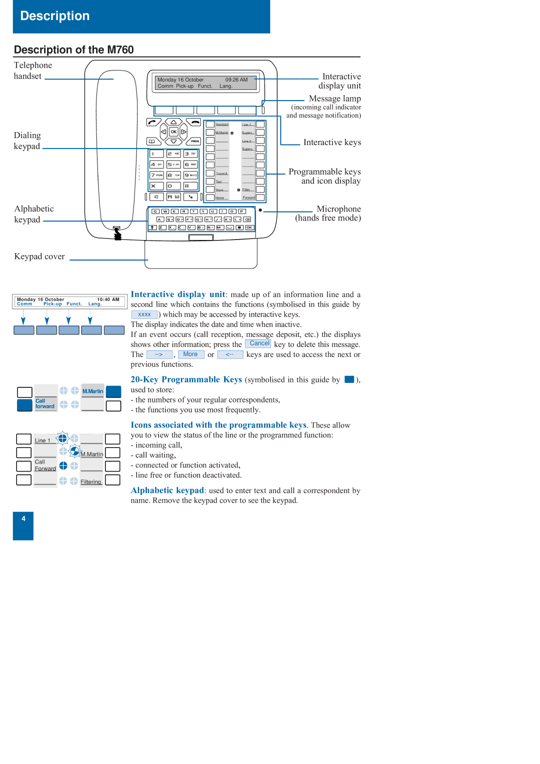 Nortel Networks manual Description of the M760 